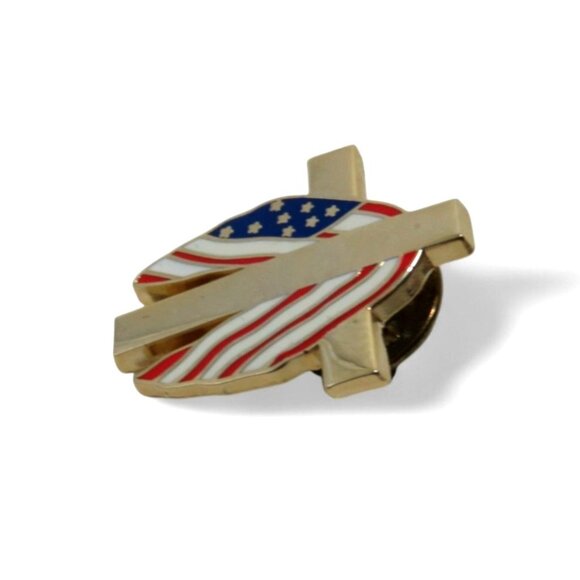 American USA Flag with Cross Enamel PIN Brooch Set of 3 Patriotic Christian - Picture 8 of 10